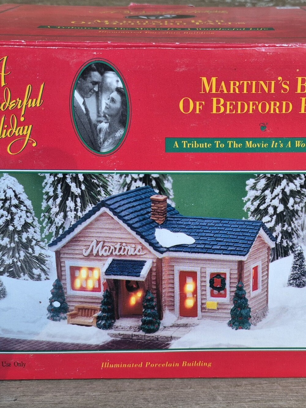 Martini's Bedford Holiday Illuminated Porcelain House - Red